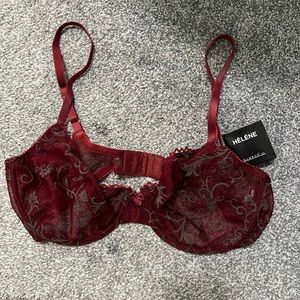 Helene burgundy lace bra in size 36C